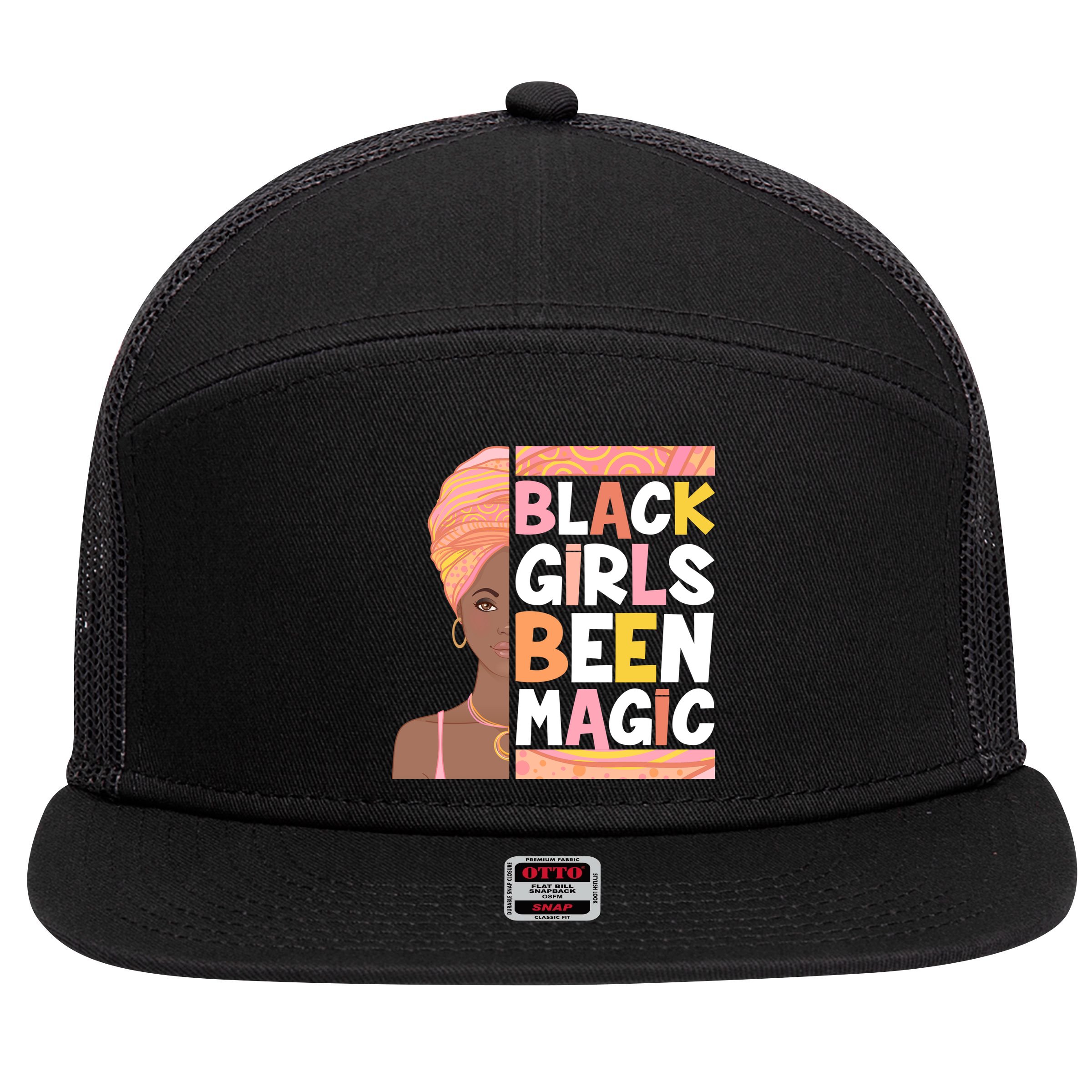 Black Girls Been Magic 7 Panel Mesh Trucker Snapback Hat