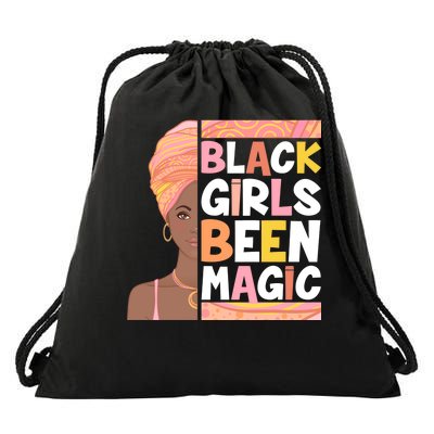 Black Girls Been Magic Drawstring Bag