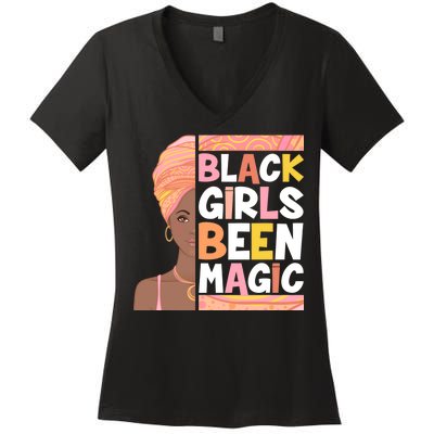 Black Girls Been Magic Women's V-Neck T-Shirt