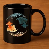 Black Goldfish 11oz C Handle Ceramic Mug