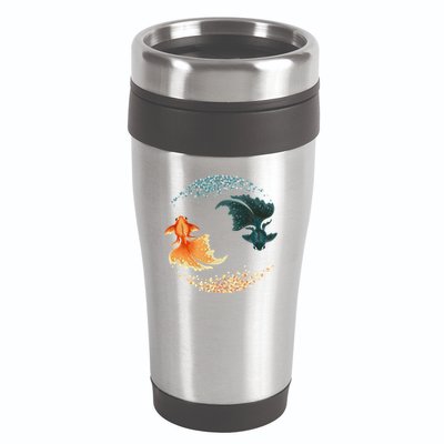 Black Goldfish 16oz Travel Tumbler