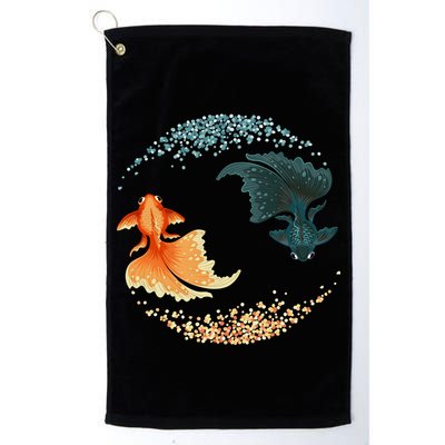 Black Goldfish Golf Towel