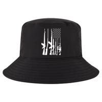 Black Gun American Flag - Rifle Weapon Firearm 2nd Amendment Cool Comfort Performance Bucket Hat