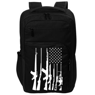 Black Gun American Flag - Rifle Weapon Firearm 2nd Amendment Impact Tech Backpack