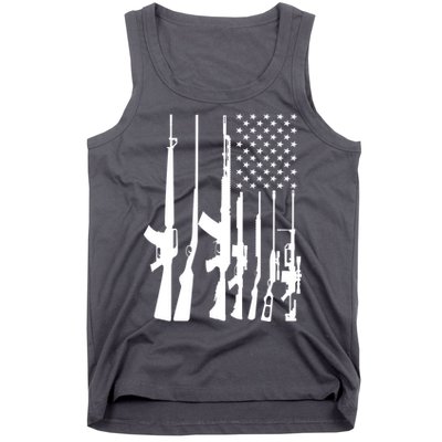 Black Gun American Flag - Rifle Weapon Firearm 2nd Amendment Tank Top