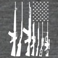 Black Gun American Flag - Rifle Weapon Firearm 2nd Amendment Kids T-Shirt