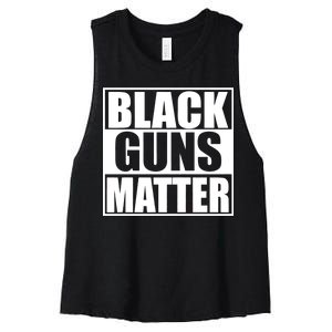 Black Guns Matter 2nd Amendment Women's Racerback Cropped Tank