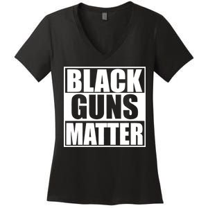 Black Guns Matter 2nd Amendment Women's V-Neck T-Shirt