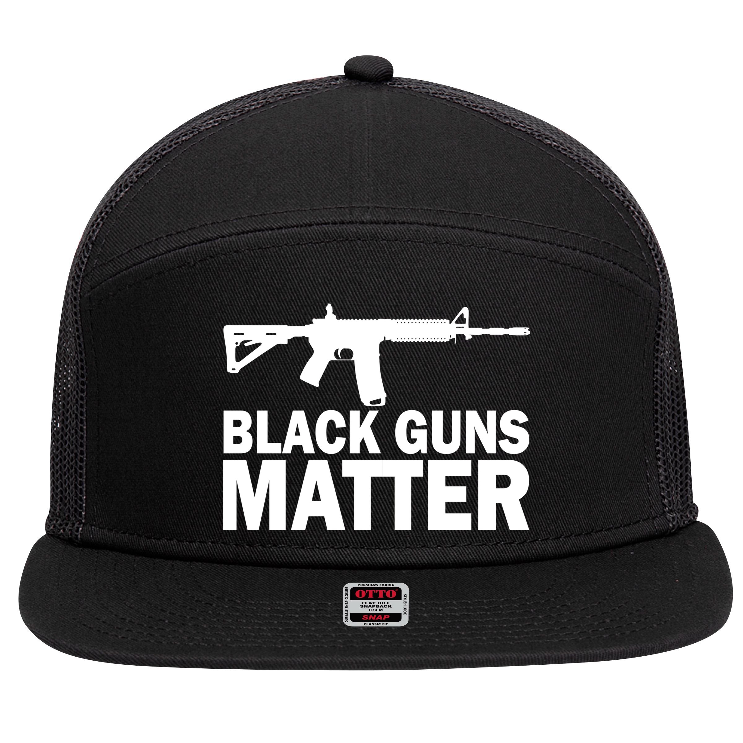 Black Guns Matter AR-15  7 Panel Mesh Trucker Snapback Hat