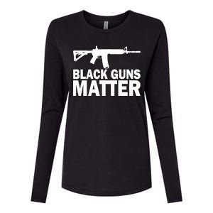 Black Guns Matter AR-15  Womens Cotton Relaxed Long Sleeve T-Shirt