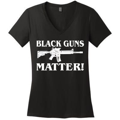 Black Guns Matter AR-15 2nd Amendment Women's V-Neck T-Shirt