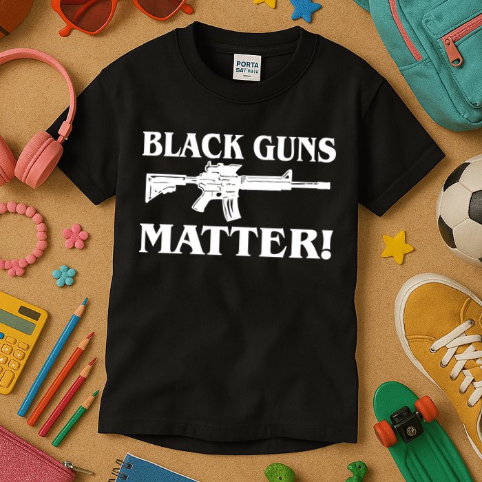 Black Guns Matter AR-15 2nd Amendment Kids T-Shirt