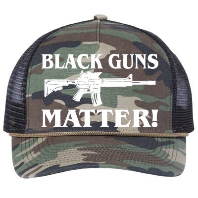 Black Guns Matter AR-15 2nd Amendment Retro Rope Trucker Hat Cap