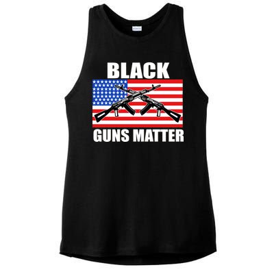 Black Guns Matter USA 2nd Amendment Ladies PosiCharge Tri-Blend Wicking Tank