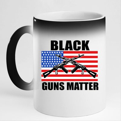 Black Guns Matter USA 2nd Amendment 11oz Black Color Changing Mug