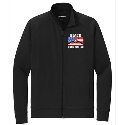 Black Guns Matter USA 2nd Amendment Stretch Full-Zip Cadet Jacket