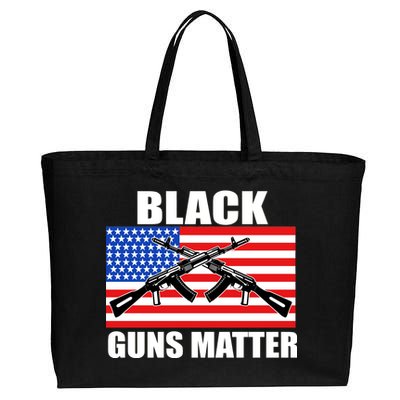 Black Guns Matter USA 2nd Amendment Cotton Canvas Jumbo Tote