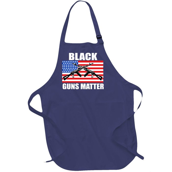 Black Guns Matter USA 2nd Amendment Full-Length Apron With Pockets