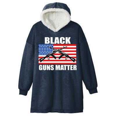 Black Guns Matter USA 2nd Amendment Hooded Wearable Blanket