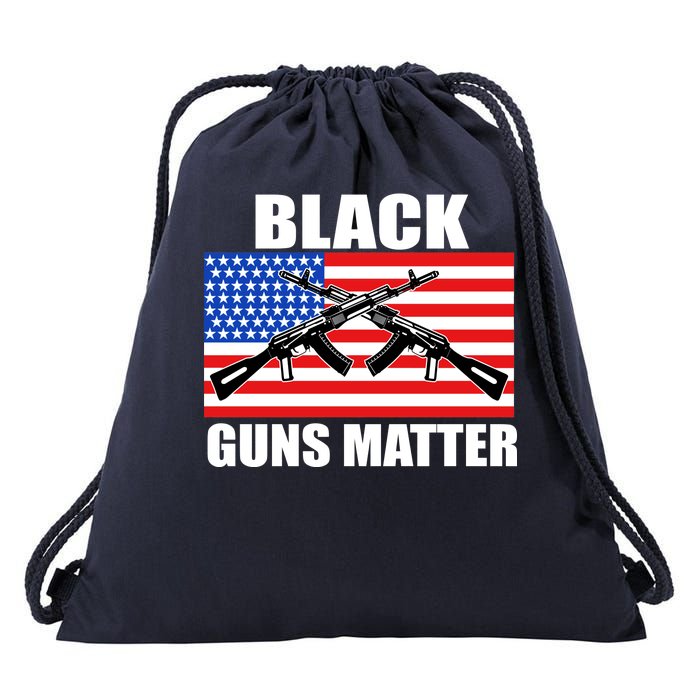 Black Guns Matter USA 2nd Amendment Drawstring Bag