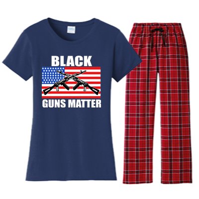 Black Guns Matter USA 2nd Amendment Women's Flannel Pajama Set