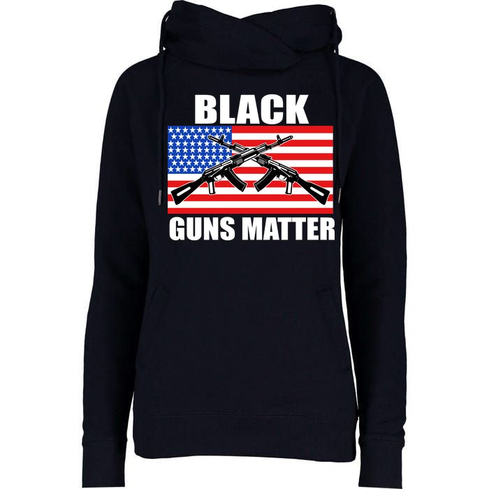 Black Guns Matter USA 2nd Amendment Womens Funnel Neck Pullover Hood