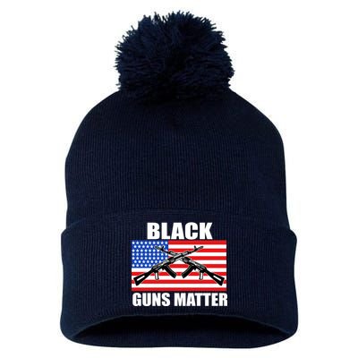 Black Guns Matter USA 2nd Amendment Pom Pom 12in Knit Beanie