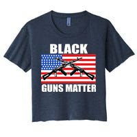 Black Guns Matter USA 2nd Amendment Women's Crop Top Tee