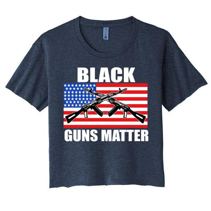 Black Guns Matter USA 2nd Amendment Women's Crop Top Tee