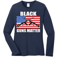 Black Guns Matter USA 2nd Amendment Ladies Long Sleeve Shirt