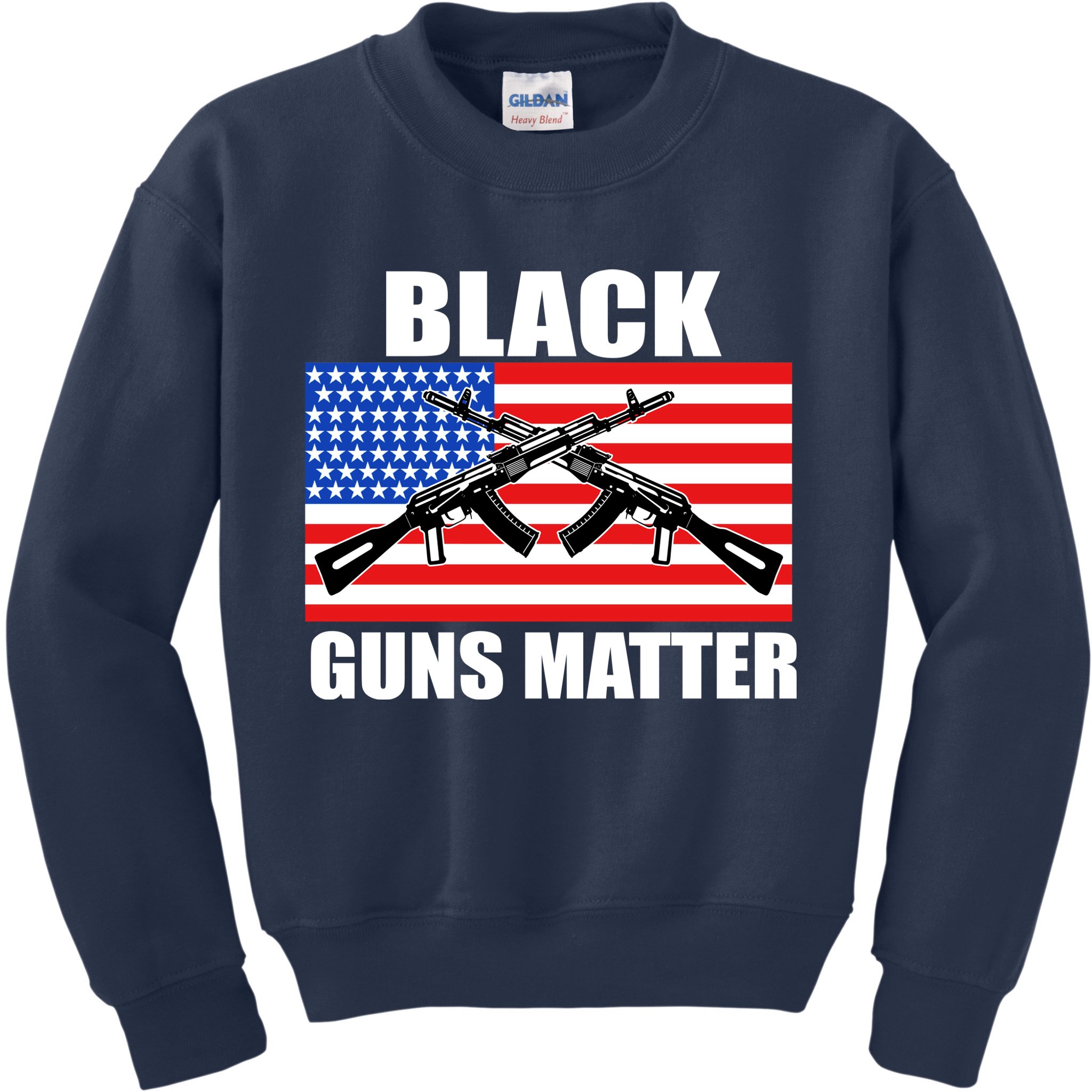 Black Guns Matter USA 2nd Amendment Kids Sweatshirt