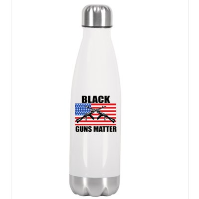 Black Guns Matter USA 2nd Amendment Stainless Steel Insulated Water Bottle