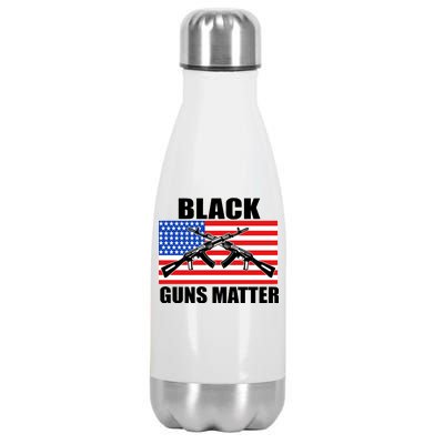 Black Guns Matter USA 2nd Amendment Stainless Steel Insulated Water Bottle