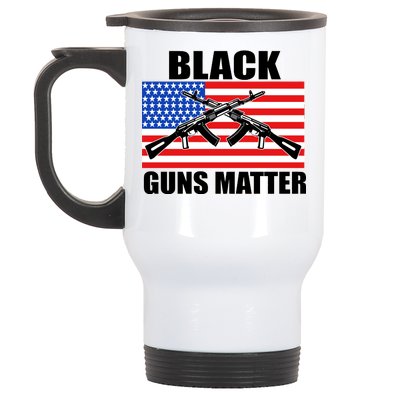 Black Guns Matter USA 2nd Amendment Stainless Steel Travel Mug