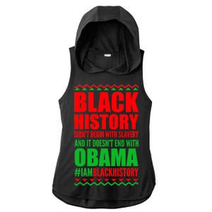 Black History Doesn't End With Obama Ladies PosiCharge Tri-Blend Wicking Draft Hoodie Tank