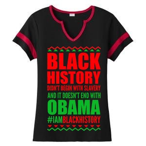 Black History Doesn't End With Obama Ladies Halftime Notch Neck Tee