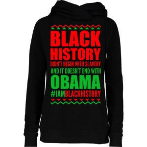 Black History Doesn't End With Obama Womens Funnel Neck Pullover Hood