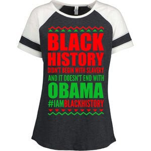 Black History Doesn't End With Obama Enza Ladies Jersey Colorblock Tee