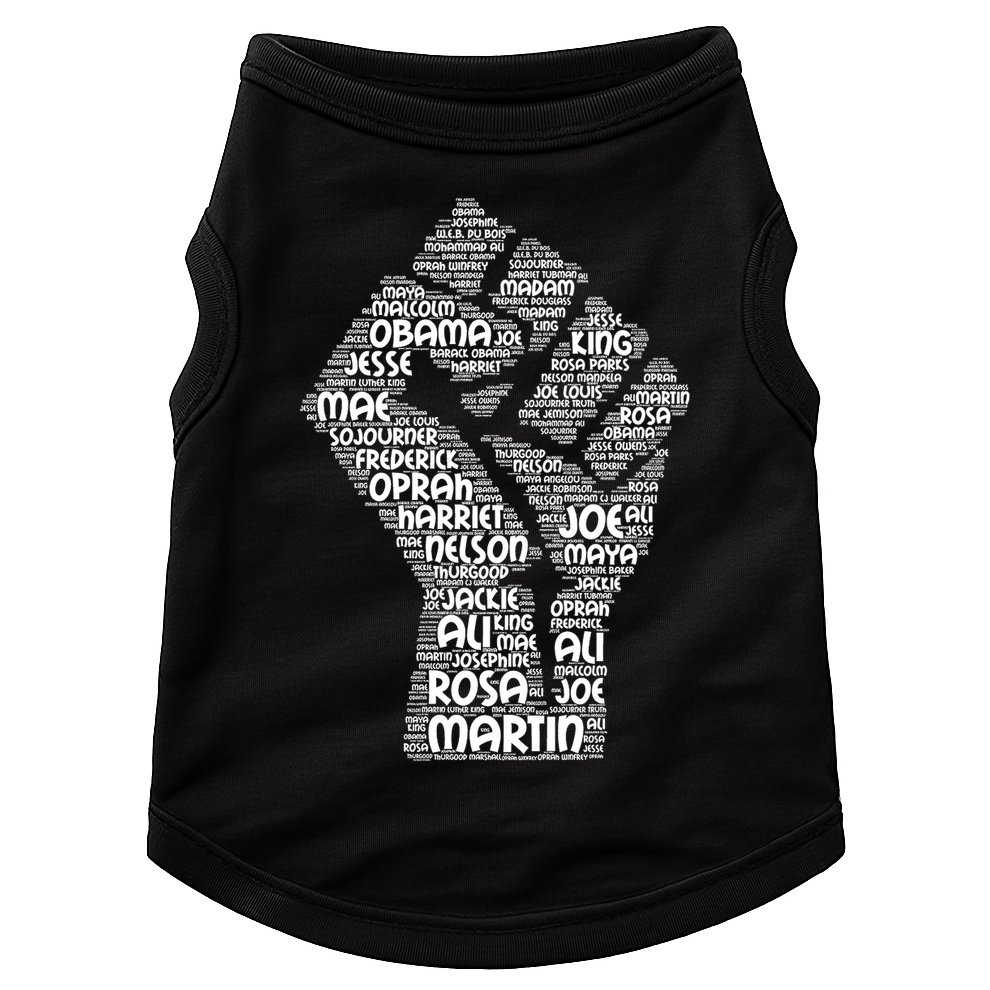 Black History Fist Of Names Tribute  Doggie Tank