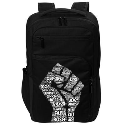 Black History Fist Of Names Tribute  Impact Tech Backpack