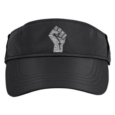 Black History Fist Of Names Tribute  Adult Drive Performance Visor