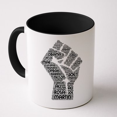 Black History Fist Of Names Tribute  Mug