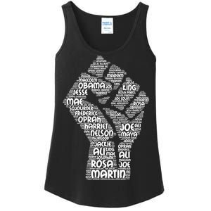 Black History Fist Of Names Tribute  Ladies Essential Tank