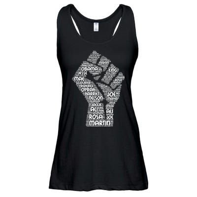 Black History Fist Of Names Tribute  Ladies Essential Flowy Tank