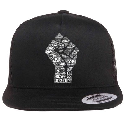 Black History Fist Of Names Tribute  Flatbill Hat