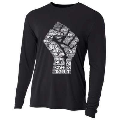 Black History Fist Of Names Tribute  Cooling Performance Long Sleeve Crew