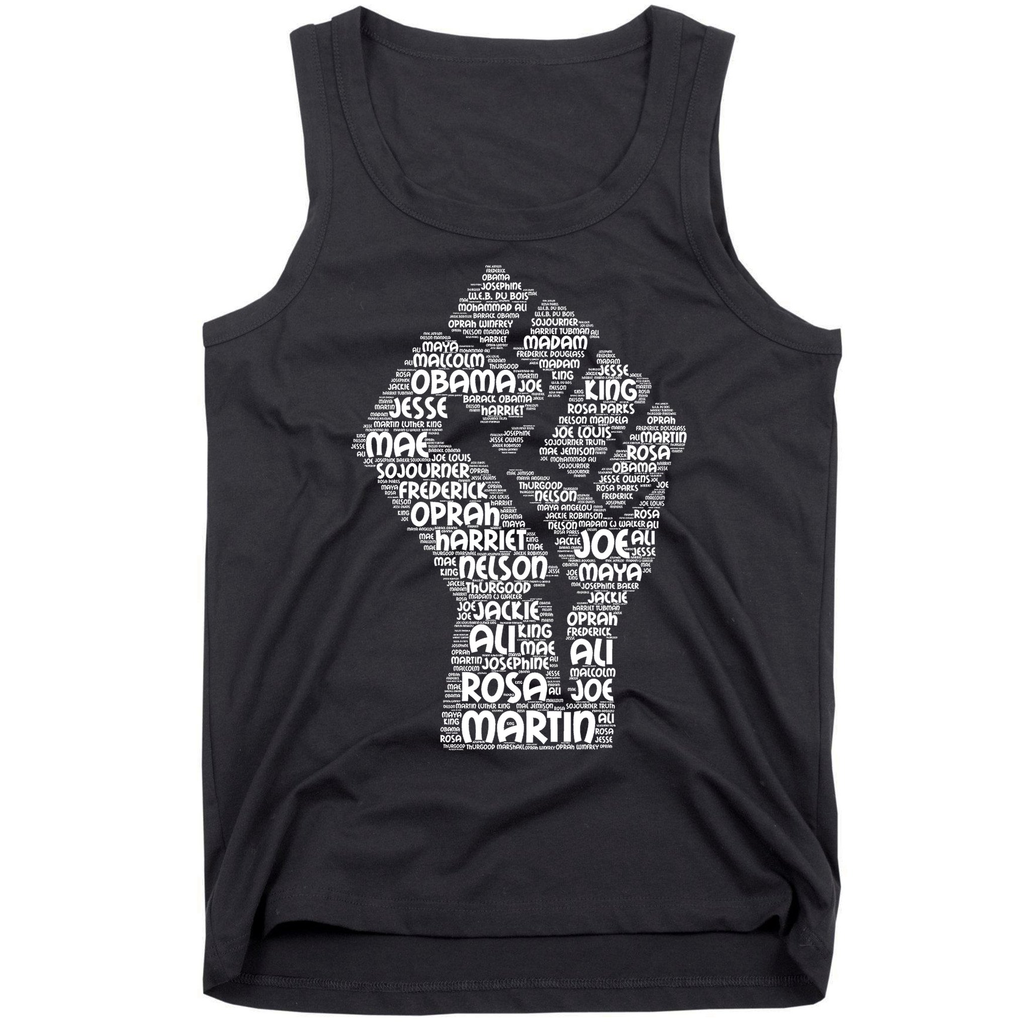 Black History Fist Of Names Tribute  Tank Top