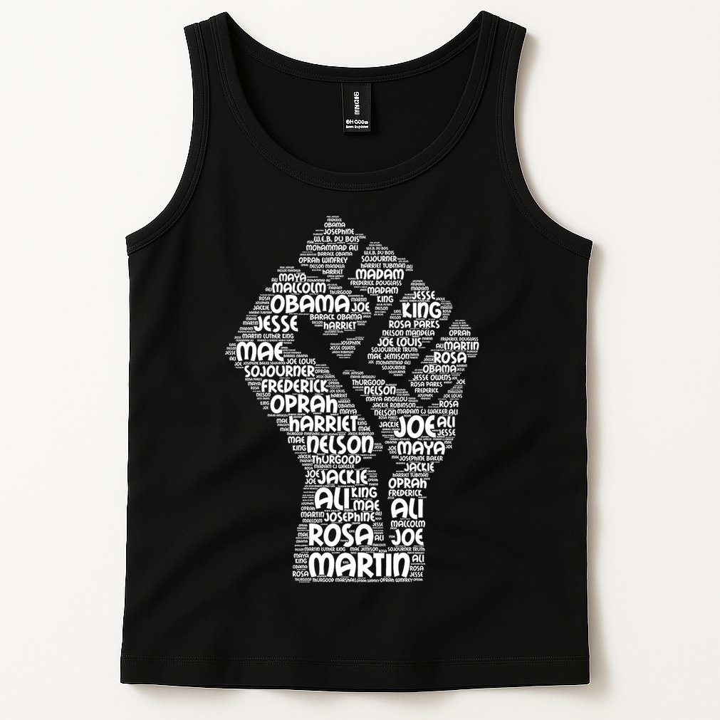 Black History Fist Of Names Tribute  Tank Top