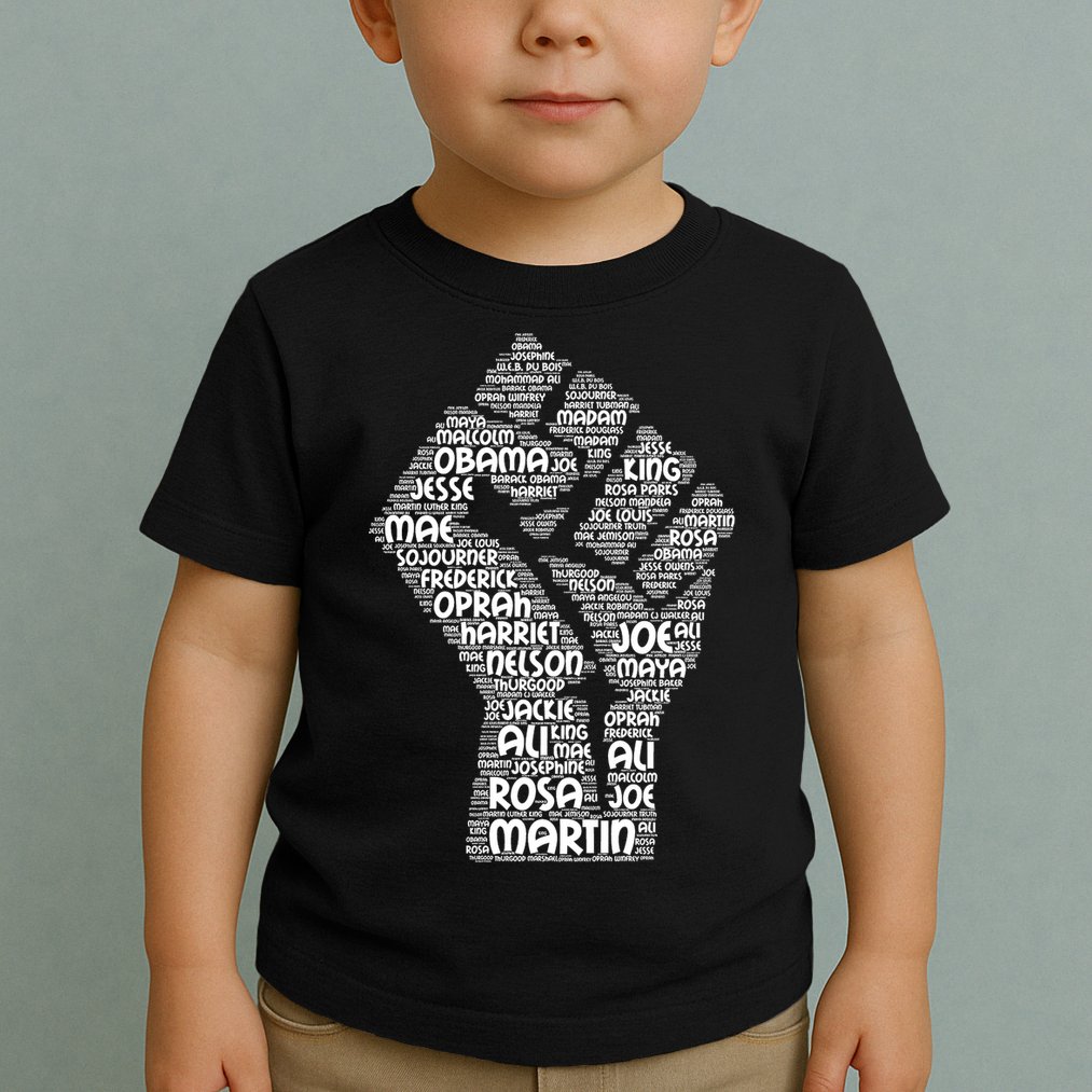 Black History Fist Of Names Tribute  Toddler T-Shirt