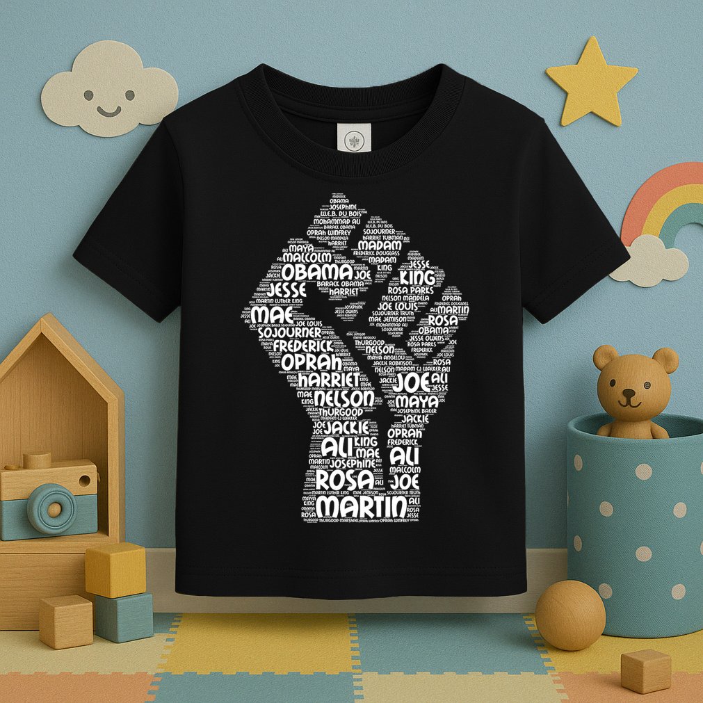 Black History Fist Of Names Tribute  Toddler T-Shirt